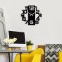 WALLXPERT Dekorativni metalni zidni sat Numbers black - slika 1