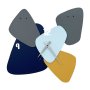 WALLXPERT Dekorativni metalni zidni sat Asr 1 multicolor - slika 2