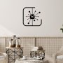 WALLXPERT Dekorativni metalni zidni sat Square black - slika 1