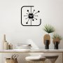 WALLXPERT Dekorativni metalni zidni sat Square black - slika 3
