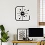 WALLXPERT Dekorativni metalni zidni sat Square black - slika 2