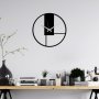 WALLXPERT Dekorativni metalni zidni sat Fora black - slika 1