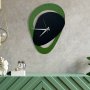 WALLXPERT Dekorativni metalni zidni sat Mele 1 crno - zeleni - slika 1