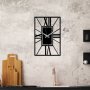 WALLXPERT Dekorativni metalni zidni sat Striped black - slika 1
