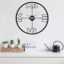 WALLXPERT Dekorativni metalni zidni sat Mali black - slika 1