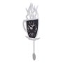 WALLXPERT Dekorativni metalni zidni sat Coffee Cup Silver - slika 4
