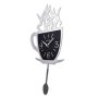 WALLXPERT Dekorativni metalni zidni sat Coffee Cup Silver - slika 1