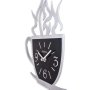 WALLXPERT Dekorativni metalni zidni sat Coffee Cup Silver - slika 5