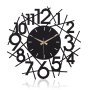WALLXPERT Dekorativni metalni zidni sat Lineal Black 1 - slika 1