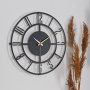 WALLXPERT Dekorativni metalni zidni sat Bunnela 08 black - slika 1
