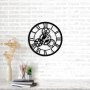 WALLXPERT Dekorativni metalni zidni sat Davin Clock black - slika 1