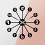 WALLXPERT Dekorativni metalni zidni sat Enzoclock S014 black - slika 1