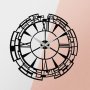 WALLXPERT Dekorativni metalni zidni sat Enzoclock S016 black - slika 1