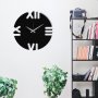 WALLXPERT Dekorativni metalni zidni sat Leon black - slika 4