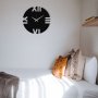 WALLXPERT Dekorativni metalni zidni sat Leon black - slika 5