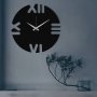 WALLXPERT Dekorativni metalni zidni sat Leon black - slika 2