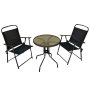 Denis Bistro set od čelika i ratana, 3 dela - slika 1