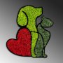 WALLXPERT Dekorativni zidni pribor Moss Dog & Cat Lover - slika 1