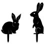 WALLXPERT Set ukrasnih predmeta (2 komada) crna figura RaAbbits 01 - slika 1