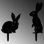 WALLXPERT Set ukrasnih predmeta (2 komada) crna figura RaAbbits 01 - slika 3