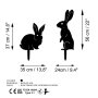 WALLXPERT Set ukrasnih predmeta (2 komada) crna figura RaAbbits 01 - slika 4