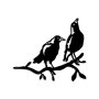 WALLXPERT Decorative Object figura Bird On The Branch 09 Black - slika 5