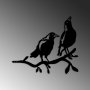 WALLXPERT Decorative Object figura Bird On The Branch 09 Black - slika 1