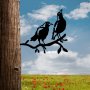 WALLXPERT Decorative Object figura Bird On The Branch 09 Black - slika 2
