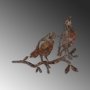 WALLXPERT Decorative Object figura Bird On The Branch 09 Brown - slika 1