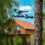 WALLXPERT Decorative Object figura Bird On The Branch 05 Black - slika 4