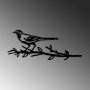 WALLXPERT Decorative Object figura Bird On The Branch 05 Black - slika 1