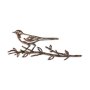 WALLXPERT Decorative Object figura Bird On The Branch 05 Brown - slika 1