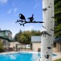 WALLXPERT Decorative Object figura Bird On The Branch 03 Black - slika 4