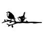 WALLXPERT Decorative Object figura Bird On The Branch 03 Black - slika 1