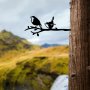 WALLXPERT Decorative Object figura Bird On The Branch 03 Black - slika 2