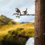 WALLXPERT Decorative Object figura Bird On The Branch 03 Brown - slika 3