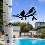 WALLXPERT Decorative Object figura Bird On The Branch 07 Black - slika 3