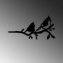 WALLXPERT Decorative Object figura Bird On The Branch 07 Black - slika 1