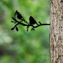 WALLXPERT Decorative Object figura Bird On The Branch 07 Black - slika 2