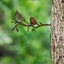 WALLXPERT Decorative Object figura Bird On The Branch 07 Brown - slika 2