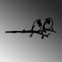 WALLXPERT Decorative Object figura Bird On The Branch 06 Black - slika 1