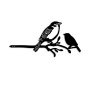 WALLXPERT Decorative Object figura Bird On The Branch 02 Black - slika 5