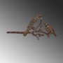 WALLXPERT Decorative Object figura Bird On The Branch 02 Brown - slika 1
