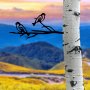 WALLXPERT Decorative Object figura Bird On The Branch 08 Black - slika 3