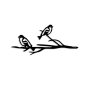 WALLXPERT Decorative Object figura Bird On The Branch 08 Black - slika 1