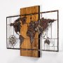 WALLXPERT Dekorativni drveni zidni pribor World Map With Compass 5 - slika 1