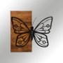 WALLXPERT Dekorativni drveni zidni pribor Butterfly3 Metal Decor - slika 1