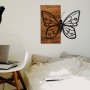 WALLXPERT Dekorativni drveni zidni pribor Butterfly3 Metal Decor - slika 2