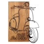 WALLXPERT Dekorativni drveni zidni pribor Nostalgic Scooter - slika 1