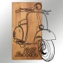WALLXPERT Dekorativni drveni zidni pribor Nostalgic Scooter - slika 4